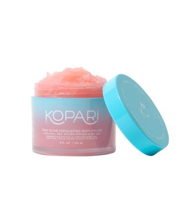 Kopari Exfoliating Body Scrub - Natural Body Scrub AHA Vegan Body Polish for Women Pink Haze 8oz.