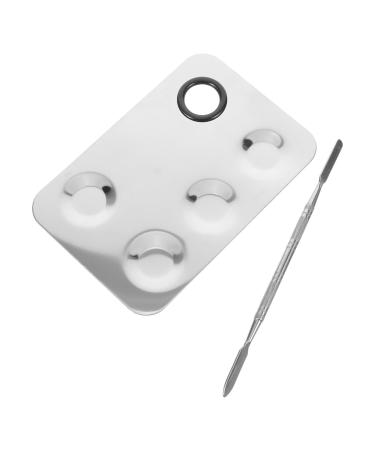 1 Set Cosmetic Spatula Makeup Mixing Tray Makeup Plate for Foundation Eyeshadow Makeup Blending Tray Foundation Blending Tray Cosmetic Mixing Plate Foundation Spatula Makeup Tools