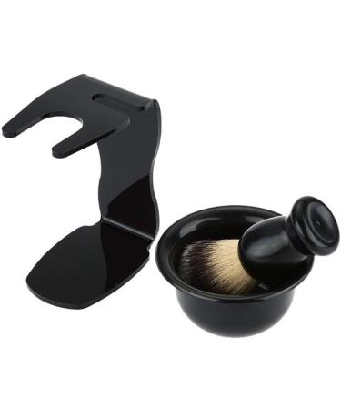 Yardwe Shaving Set | Black Shaving Brush Stand & Bowl | 3-Piece Organizer for Effortless Grooming - Buy Online on GoSupps.com