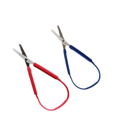 2 pieces of loop scissors made of stainless steel self -open scissors easy to open handle with a squeezing handle for suitable children adolescents and adults