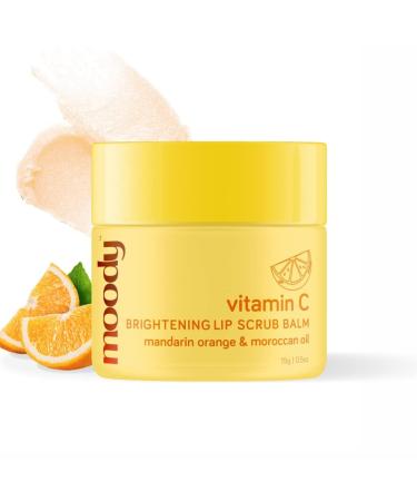 Vitamin C Brightening Lip Scrub Balm With Mandarin Orange & Argan Oil for Chapped & Pigmented Lips | Moroccan Oil for Nourishment With Glycerine & Tumeric | Vegan & Cruelty Free | For Men & Women 15gm