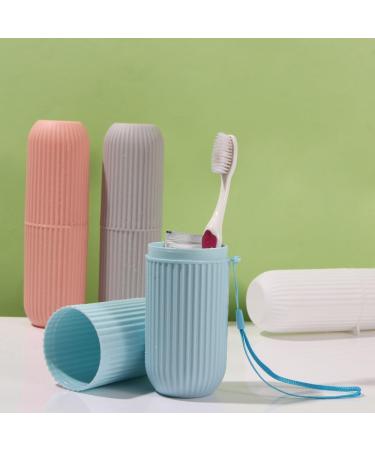 Portable Travel Toothbrush Holder Case | Multifunction Toothbrush Cup for Camping Business Trips & School - Pink - Buy Online on GoSupps.com