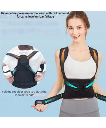 Back posture correction with spinal support correction with anti hunchback corrector (black Small) Small Black - Buy Online on GoSupps.com