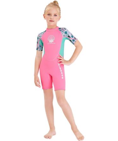 Wetsuit Kids Shorty 2.5MM Neoprene Thermal Diving Swimsuit for Boys and Girls - UV Protection Rash Guard for Youth - Pink Large - Buy Online on GoSupps.com