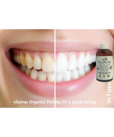 eSutras Pulling Oil Pure Herbal Mouthwash Organic Coconut Sesame Sunflower Oils + Mint Neem Clove Safely Whitens Teeth Refreshes Breath Strengthens Gums - Buy Online on GoSupps.com