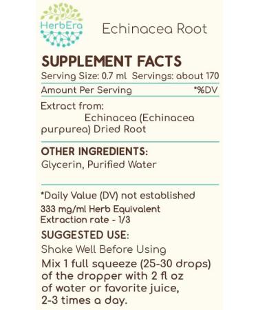 HerbEra Echinacea Root B120 Alcohol-Free Herbal Extract Tincture Super-Concentrated Responsibly farmed Echinacea (Echinacea Purpurea) Dried Root 4 fl oz 4 Fl Oz (Pack of 1) - Buy Online on GoSupps.com