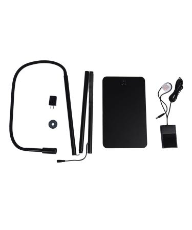 Hyuduo LED Lamp for Eyelash Extension Fast Curing 5W Lash Light Foot Pedal Control Aluminum Material 395 400nm Wavelength for Professional Use (US Plug 100 240V) US Plug 100 240V Black