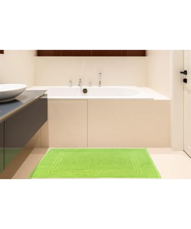 MauraMome 2-Pack Bath Mats - 100% Cotton Green Terry Shower Rugs Quick-Dry & Non-Slip 50x70cm Bathroom Carpets - Buy Online on GoSupps.com