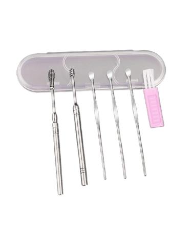 TARVIT Earwax Removal Products Stainless Steel Ear Wax Removal Tools Kit Hygiene Care Spiral Spring Curette Earpick Cleaning Spoons with Brush
