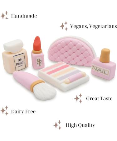 SugArt Edible Makeup Cake Toppers - Set of 6 | Perfume Lipstick Handbag & More | Handmade Cake Decorations for Birthdays & Beauty-Themed Cakes | Perfect on Fondant and Icing Cakes | Made of Sugar - Buy Online on GoSupps.com