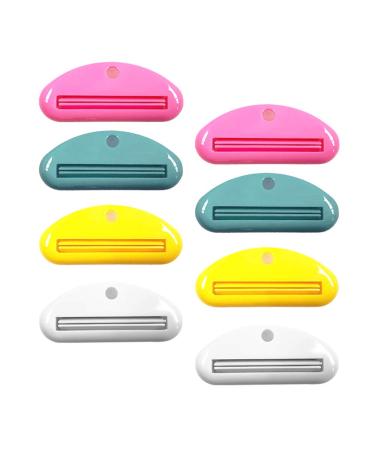 Besylo toothpaste tube Squeezer 8pcs toothpaste tubes squeezer dispenser squeez toothpaste dispenser practical tube squeezer for toothpaste hand cream color cosmetics (green red white yellow)
