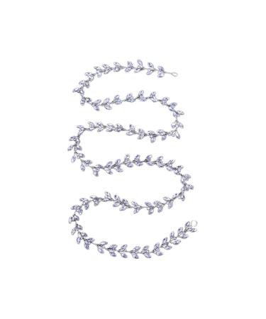 CAZSTYK Hair Chains for Women-Rhinestone Hair Extensions Hair Clip in Hair Braiding Clip Long Flexible Hairpieces Silver
