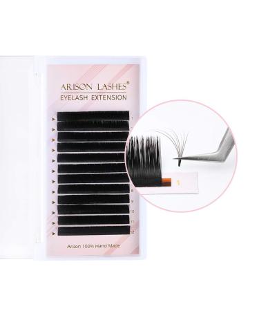 Arison lashes easy fan volume eyelashes 0.07 mm self-faning eyelash extensions with mixed compartment d curl easy fan eyelashes (0.07 d 11mm) 11mm 0.07-D curl