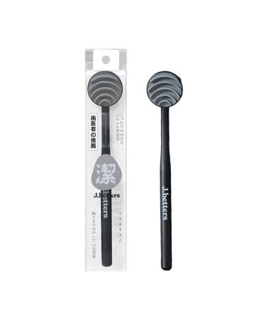 Boiler tongue scraper with case - cleaning scrap for the tongue mouth hygiene cleaner with travel case for adults and children healthy oral care helps to reduce bad breath black