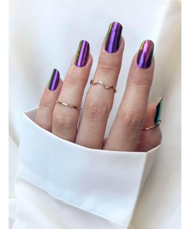 Shimmering Purple Fairy Nail UV Foils - Self-Adhesive Gel Nail Wraps (20 Pieces) for Stunning Manicures - Buy Online on GoSupps.com