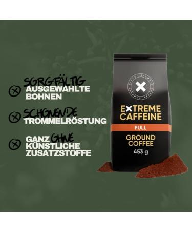 4 x Black Insomnia High Caffeine Ground Coffee I Strongest Coffee in The World for Maximum Energy I 1105mg Caffeine per 12 oz Cup I Low Acid Dark Roast Full Flavour 4 x 453g Full 453 g (Pack of 4) - Buy Online on GoSupps.com