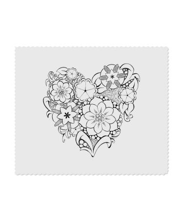 2 x 'Floral Heart' microfiber lens/glasses cleaning cloths (LC00023920)