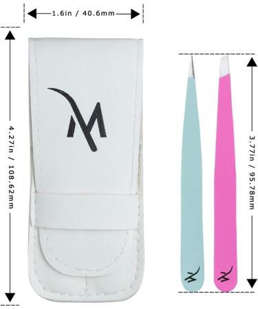 Professional Stainless Steel Precision Tweezers Set - For Eyebrows, Ingrown Hair, Facial Hair Removal - 2 Piece Set for Men and Women (Multi Color) - Buy Online on GoSupps.com
