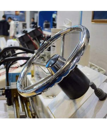 13-1/2 Boat Steering Wheel Stainless Steel 5 Spoke Destroyer Style Steering Wheel with Knurling for Marine Yacht Boat