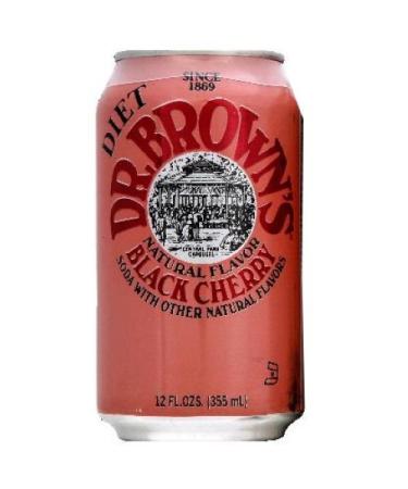Dr. Brown's Diet Black Cherry Soda, 24 cans (Pack of 4) Cherry 12 Fl Oz (Pack of 24)