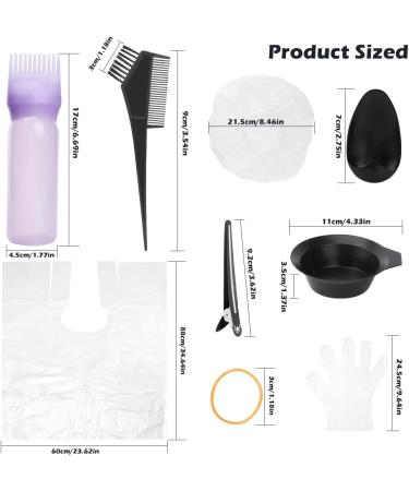 18pcs Hair Dye Kits including Hair Oil Applicator Bottle Hair Dye Bowl and Brush Ear Cover Hairpin Hair Dye Shawl Hair Dye Gloves for colouring hair and hair care. - Buy Online on GoSupps.com