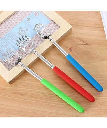 ISCRIO 4 Pcs Telescoping Back Scratchers with Rubber Handles - Black, Blue, Green, Red Colors - Bear Claw Metal Telescopic Hand Massager - Buy Online on GoSupps.com