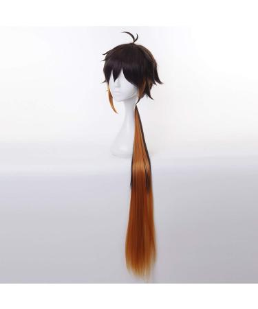 HIROAKIYA Zhongli Wig | Genshin Impact Cosplay Wig - 90cm Length + Cap Included - Buy Online on GoSupps.com