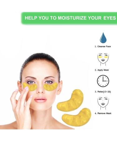 10 Pairs Crystal Collagen 24K Gold Under Eye Gel Pads - Anti-Aging, Dark Circles, Puffy Eyes, Hydrating & Soothing - Buy Online on GoSupps.com