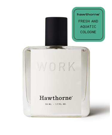 Hawthorne Fresh and Aquatic Cologne. Inspired by the Breezy Coasts of France. A Cold Gin Cocktail Out at Sea. Ocean Breeze Juniper Williamine Pear and Sandalwood Notes. 1.7 Fl Oz.
