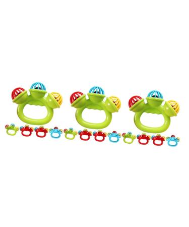 SAFIGLE Kids Toys 15 Pcs Hand Bell Newborn Boy Toys Infant Soothing Teething Toy Portable Plastic Baby Teether Baby Toys Random Colorx3pcs 10X8.5CMx3pcs