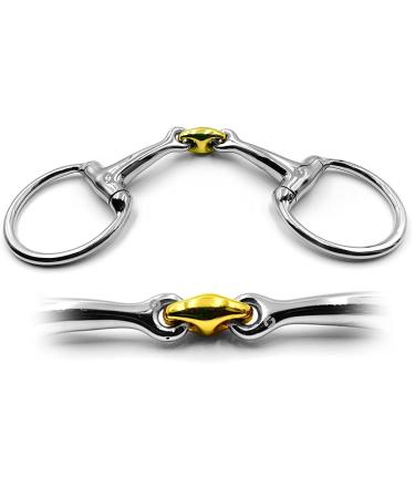 Eggbutt Curved Stainless Steel 25 Degree Double Jointed German Silver Lozenge Horse Bit Snaffle (5.25")