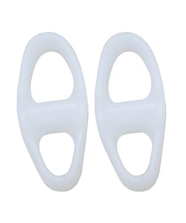 Dmais toe spacers-silicone-toe correction smooth iron |Soft smooth iron for large toes comfortable orthopedic toe spreader for overlapping toes hammer toes and correct toes white L