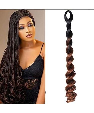 3x Generic Braids Extension Twists Braiding Crochet Hair Synthetic Hair Ombre Black-Dark Brown 50cm/20"