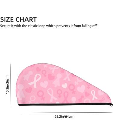 Breast Cancer Awareness Microfiber Hair Towel | Soft & Absorbent Quick Dry Hair Wrap for Women - Ideal for Long Curly & Thick Hair - Buy Online on GoSupps.com