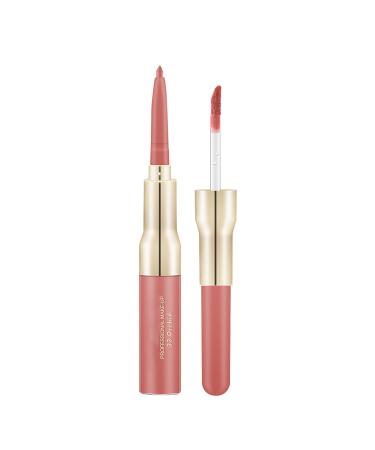 Light Board Double Ended Lipstick Lip Liner Lipstick With Lip Makeup Velvet Long Lasting High Pigment Nude Waterproof Lip Gloss Girl Ladies Makeup Long Lasting High Pigment Nude Neutral Lip Liner One Size I