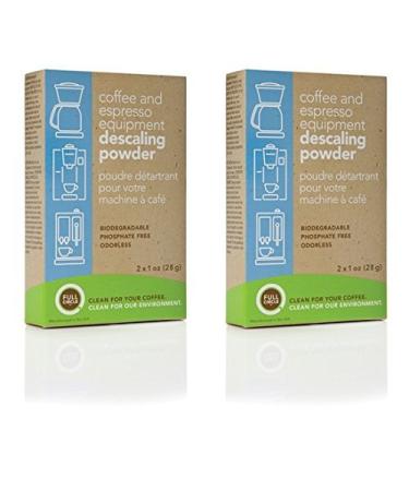 Urnex Full Circle Biodegradable Coffee and Espresso Equipment Descaling Powder 4 X 1 Ounce (2-Boxes)