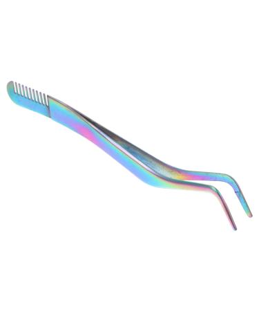 minkissy Eyelash Tweezers with Comb Eyelash Tweezers Comb Lash Comb for Eyelash Lash Tool Eyelash Tweezer Comb for Beginners Mascara Tool False Eyelashes Comb Stainless Steel Eyelash Comb