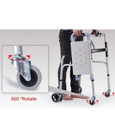 Drive Healthcare YC8301 Aluminum Alloy Folding Walking Frame with 4 Wheels and Seat Rear tyre Brakes Surprise Gift - Buy Online on GoSupps.com