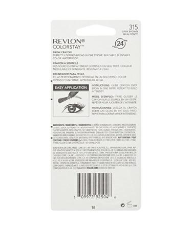 Revlon ColorStay Brow Crayon in Dark Brown - 0.09 oz - Buy Online on GoSupps.com