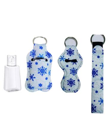 N//A Hand Sanitizer Holders 1pcs Portable Travel Bottles and Keychain Holders Set 1pcs Chapstick Holder Keychains 1pcs Lipstick Wristlet Keychain