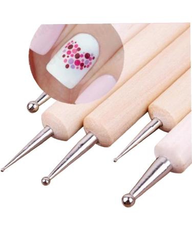 TOSSPER 5pcs 2-Way Wooden Dotting Pen Set | Marbleizing Tool & Nail Art Dotting Kit for Creative Designs - International Shipping Available - Buy Online on GoSupps.com