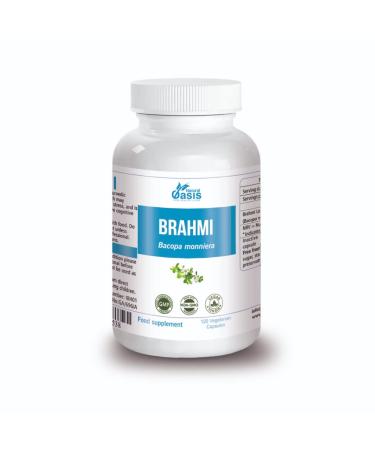 Natural Oasis Brahmi 120 Vegetarian Capsules 900mg | Vegan Friendly | Pure & Natural | Lab Tested | Memory Concentration Cognitive Function