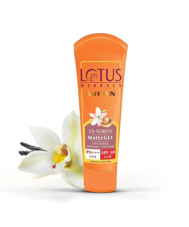 Lotus Herbals Safe Sun Invisible Matte Gel Sunscreen SPF 50 PA+++ For Men & Women Non-Greasy Suitable for Oily Skin 100g