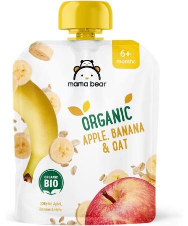 Amazon Brand - Mama Bear Apple Banana & Oat Pur e Vegetarian 90g (Pack of 6) - Buy Online on GoSupps.com