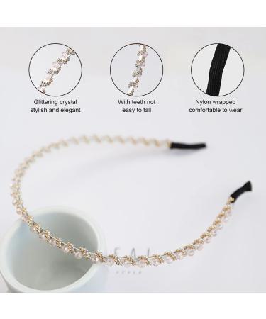 Jinwori Rhinestone Hair Accessories - Crystal Strass Headband & Tiara Set | Non-Slip Shiny Hair Decoration - Buy Online on GoSupps.com