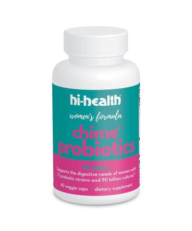 Optim Nutrition Hi-Health Chime Probiotic for Women 90 Billion with Prebiotic Guaranteed Potency 17 Strains 60 Capsules