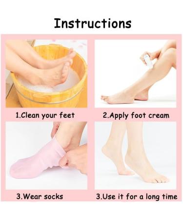 Braleto 3 Pairs Silicone Socks Moisturizing Socks Women Foot Spa Pedicure Silicone Socks Spa Gel Socks Foot Care for Dry Cracked Feet Rough Skins - Buy Online on GoSupps.com