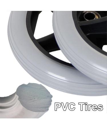 6in/7in/8in Wheelchair Caster with Front Fork Grey Replacement Wheel Wheelchair Front Wheels Solid Wheel with Screws Casters Rollers Wheels 2 Pieces(6IN) - Buy Online on GoSupps.com