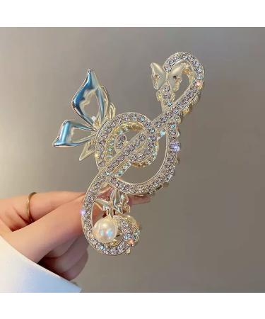 Music 2Pcs Rhinestone Hair Claw Clips | Large, Strong Metal Design | Muticolor Hair Jaw Clips | Acetate Hair Claws | Cute Headwear Gifts - Buy Online on GoSupps.com