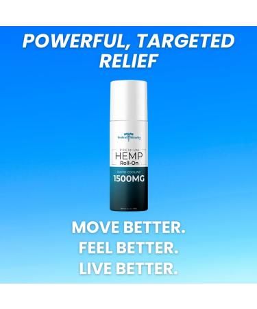 Medical Miracles New Hemp Oil Roll On - Ideal for Muscles Hips Joints Neck Back Elbows Fingers Hands and Knees Made in USA (1500mg Roll-On) - Buy Online on GoSupps.com